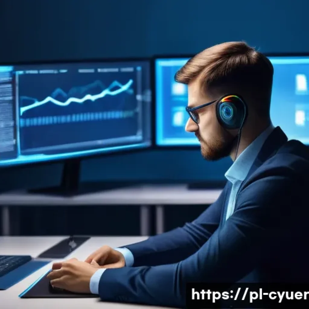 사이버 공격 대응을 위한 사건 대응 팀 구성 - A professional cybersecurity team specialist in a modern Polish office environment, focused on monit...