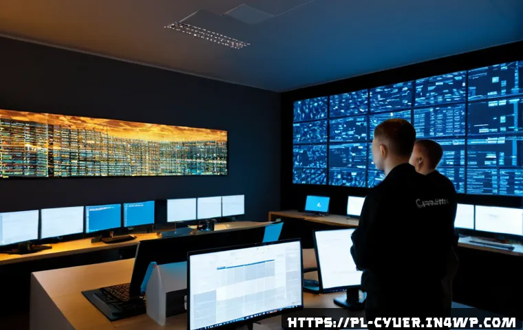 Home 17 사이버 공격 대응을 위한 클라우드 보안 전략 - Photorealistic cloud security operations center in Warsaw, Poland, diverse Polish cybersecurity team...