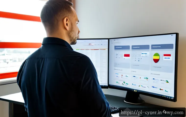 Home 17 사이버 공격 대응 방안의 효과 측정 방법 - Photorealistic cybersecurity response effectiveness review in a modern Warsaw office, Polish IT anal...
